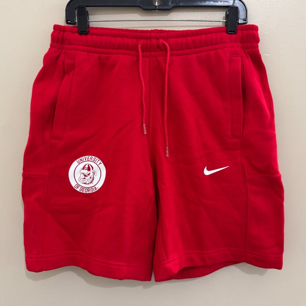 Nike UGA Georgia Bulldogs Throwback Vintage Logo Fleece Shorts Men's NEW
